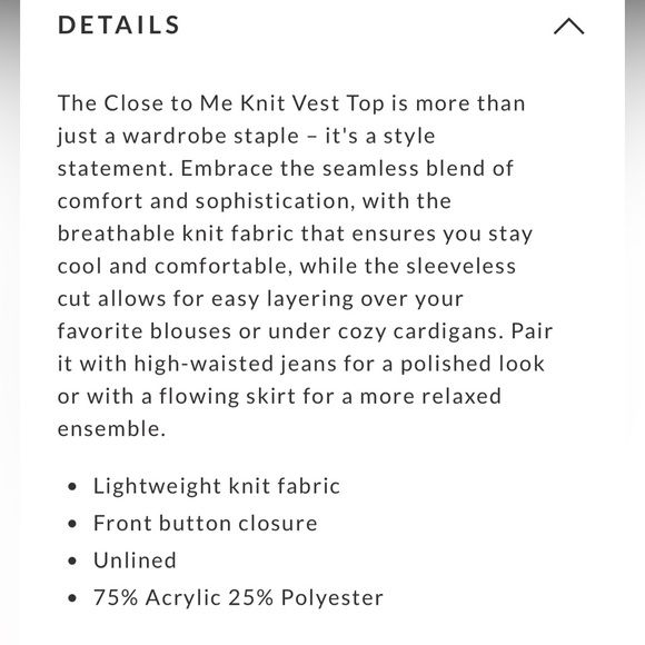 Vici Olive Green Knit Button-Up Vest Top - Picture 5 of 6